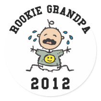 New Rookie Grandpa 2012 Round Sticker