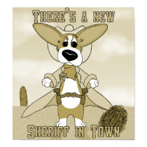 New Sheriff in Town Corgi Poster posters