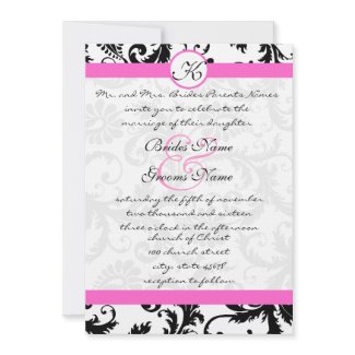 New Sizes Damask Swirls Wedding Invitation invitation