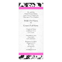 New Sizes  Damask Swirls Wedding Invitation