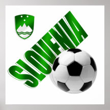 New Slovenia glossy green emblem soccer gifts Print