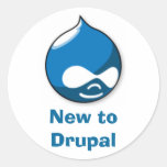 New to Drupal Round Stickers