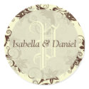 New Wedding Monogram Envelope Seals stickers