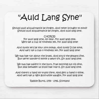 New Year "Auld Lang Syne" Mousemat Mouse Pads by scottishreviews