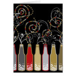 New Year Bubbly Bottles Party Celebrations Invite Greeting Cards