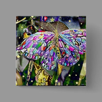 New Year Butterfly, magnet buttons by Occitania New Year Butterfly, magnet buttons