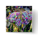 New Year Butterfly, magnet buttons