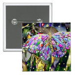 New Year Butterfly, magnet Pinback Button