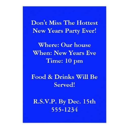 New Year Champagne Toast Personalized Announcements