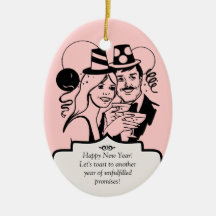 New Year Cocktails and Resolutions Christmas Ornaments