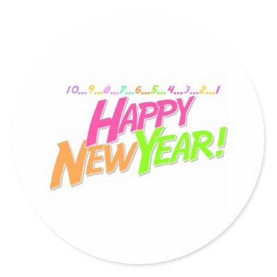 New Year Countdown Round Stickers by CelebrationZazzle