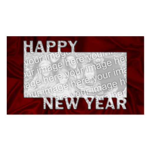 New Year Cut Out Photo Frame Business Card Templates (back side)