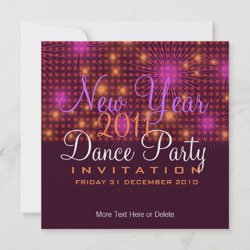 my first 'new year' dance party invitation : all the text on this invitation 