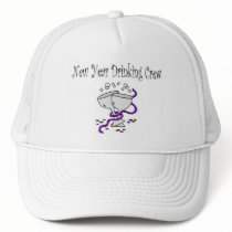 New Year Drinking Crew Martini Glasses hats
