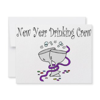 New Year Drinking Crew Martini Glasses