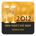 New year eve champagne cocktail glitter glam party sticker