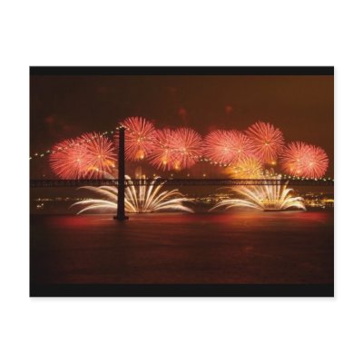 New year Firework Lisbon Post Cards by PhotoDigital