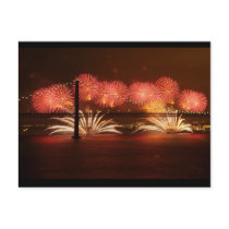 New year Firework Lisbon postcards