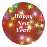 New Year Flash Round Sticker