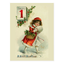 "New Year Girl" Greeting Card Post Card
