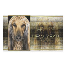New Year - Golden Elegance - Afghan Rectangular Sticker