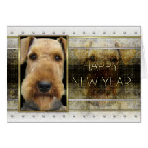 New Year - Golden Elegance - Airedale Cards