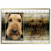 New Year - Golden Elegance - Airedale Cut Out