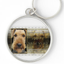 New Year - Golden Elegance - Airedale Key Chain