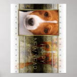 New Year - Golden Elegance - Basenji Posters