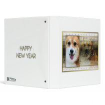 New Year - Golden Elegance - Corgi - Owen Vinyl Binder