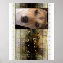 New Year - Golden Elegance - Jack Russell Posters