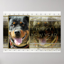 New Year - Golden Elegance - Rottweiler SambaParTi Poster