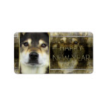 New Year - Golden Elegance -  Shiba Inu - Yasha Custom Address Label
