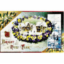 New Year greeting with a village and a flower garl photo sculptures by RememberChristmas New Year greeting with a village and a flower garl photo sculptures