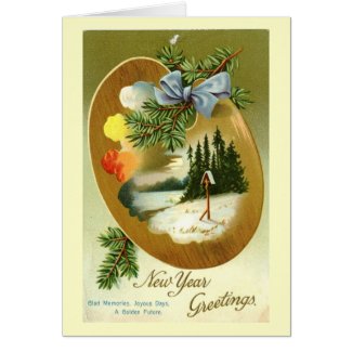 New Year Greetings 1912 Vintage Greeting Card