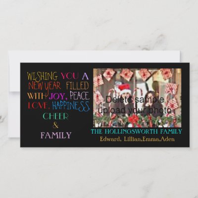 New Year Holiday Greetings Personalized Photo Card