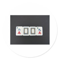 new year mah-jongg round stickers