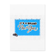 new year motercycle postcards