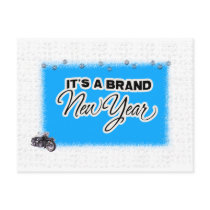 new year motercycle postcards