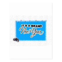 new year motercycle postcards