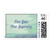 New Year New Beginning Postage Stamp