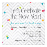 New Year Party Chevron and Dot Invite