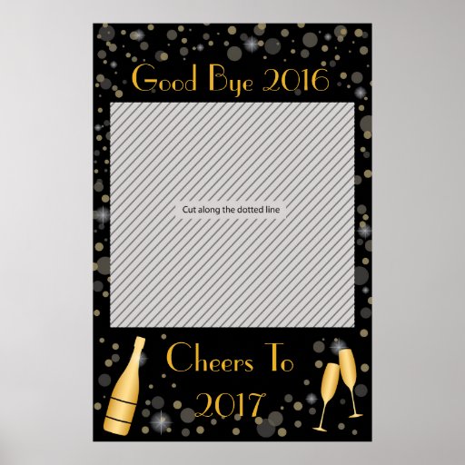 New Year Party Frame Prop for Booth Poster