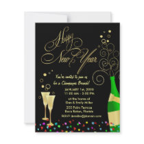 New Year Party Invitations - Champagne Brunch by SquirrelHugger New Year Party Invitations - Champagne Brunch