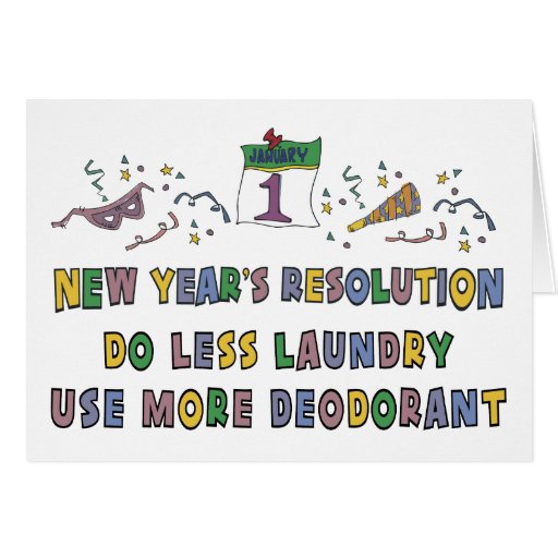 New Year Resolutions Funny Gift Card