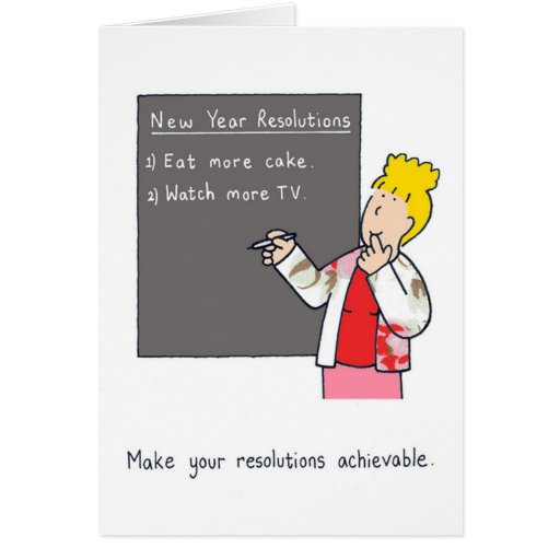 New Year Resolutions Humor Card | Zazzle