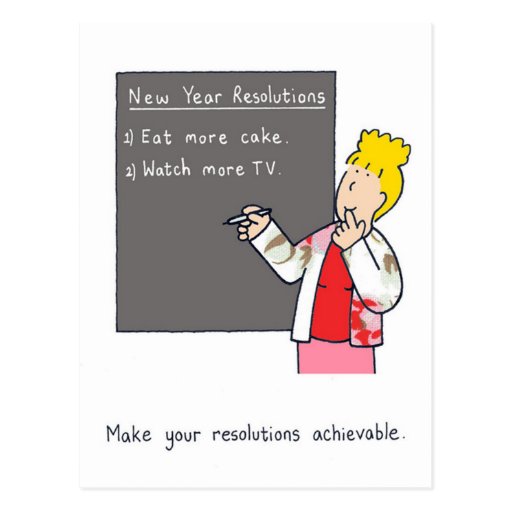 new year resolutions humor postcard zazzle new year resolutions humor postcard zazzle