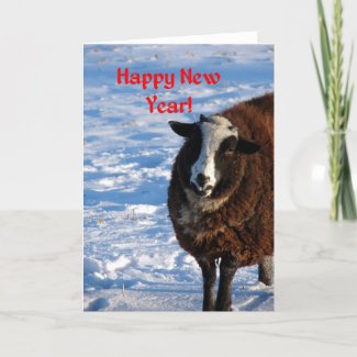 New Year Sheep card