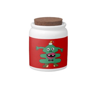 New Year Tree Cute Monster Candy Jar