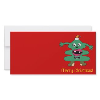 New Year Tree Cute Monster Card